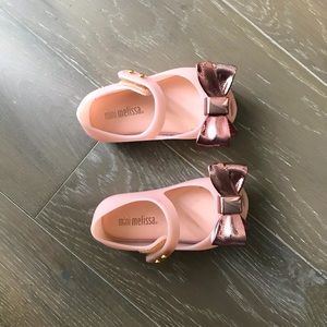 Metallic Rose Gold Pink Mini Melissa Walker Shoes